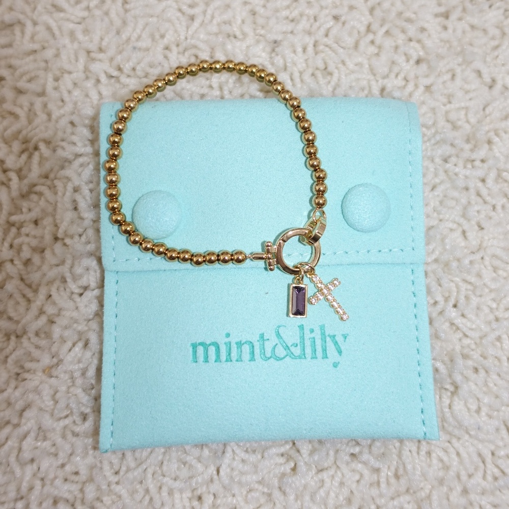 NWT Mint and Lily Gold Cross Bracelet